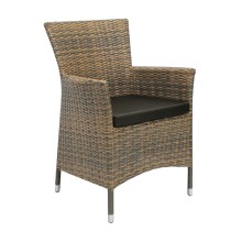 Garden furniture set WICKER table, 2 chairs, cappuccino