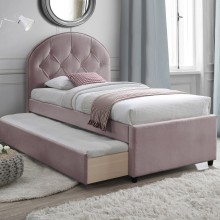 Кровать LARA 90x205см, с матрасом HARMONY UNO, розово-лиловый