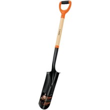 Drain spade with 15x61cm head, wooden shaft, two component D-handle, 112cm, Truper®