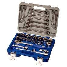 Sockets 8-32mm and combination wrenches 8-19mm set 1/2" 33 pcs Irimo