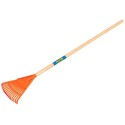 Leaf rake for kids, 15 plastic tines, wooden handle 107cm Truper®