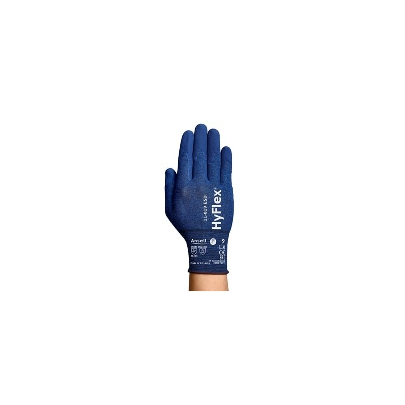 Safety gloves Ansell HyFlex 11-819 ESD, size 11. Thin Nylon, spandex, carbon. Foam nitrile palm dipped. Safety gloves Ansell HyFlex 11-819 ESD, size 11. Thin Nylon, spandex, carbon. Foam nitrile palm dipped.