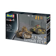 Revell adhesive model Char. B.1 bis & Renault FT.17 1:76