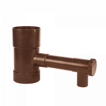 Rainwater collector / trap with valve - 90mm - brown