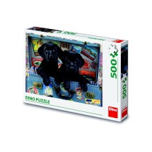 Dino puzzle 500 pieces Puppies in a suitcase