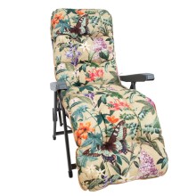 High back chair cushion BADEN-AMAZONIA 48x165cm, beige floral