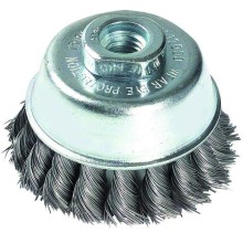Steel wire cupbrush for angle grinder, 65mm, twisted Ø0.35mm