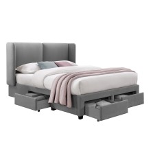 Кровать SUGI с матрасом HARMONY DUO 160x200см, серый