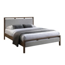 Bed VOKSI with mattress HARMONY DUO 160x200cm, grey