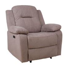 Кресло с откидной спинкой LOWRI электрическое, серо-коричневый