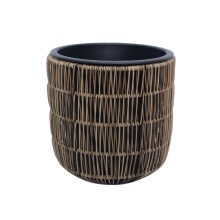 Planter WICKER D27xH28cm, light brown