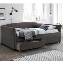 Кровать GENESIS 90x200cм, с ящиками и матрасом HARMONY UNO, серый