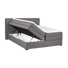 Continental bed TENNESSI STORAGE 180x200cm, light grey
