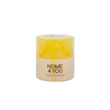 Candle JUICY CITRON, D6.8xH7.2cm, light yellow ( scent- lime lemon)