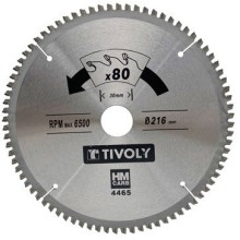Пильный диск Tivoly 190x30x2,5/1,7мм, z60, 3°, (адаптер 20мм), для цветных металлов