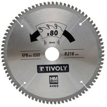 Saeketas Tivoly 190x30x2.5/1.7mm, z60, 3°, (20mm adapter), värvilistele metallidele