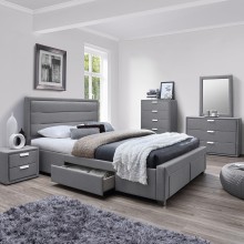 Bed CAREN 160x200cm, grey