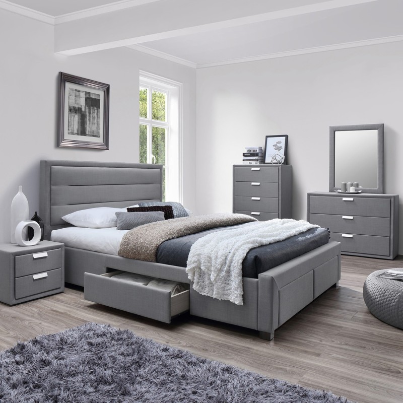 Bed CAREN 160x200cm, grey Bed CAREN 160x200cm, grey