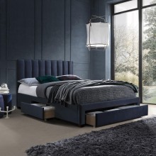 Кровать GRACE 160x200cм, с ящиками и матрасом, HARMONY DELUXE, синяя