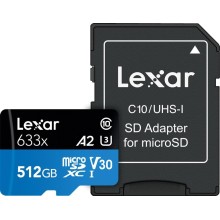 Mälu MICRO SDXC 512GB UHS-I/W/ADAPTER LSDMI512BB633A LEXAR