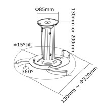 Projector ceiling mount 15KG BEAMER-C80, NEOMOUNTS