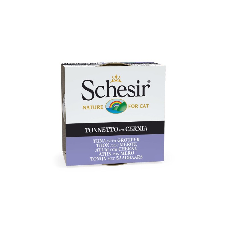 Tuna + grouper in jelly 85g wet food for cats, Schesir Tuna + grouper in jelly 85g wet food for cats, Schesir