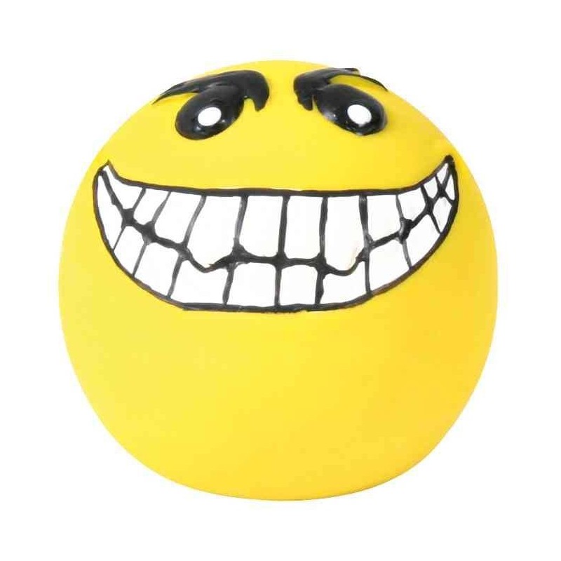 Toy for dogs Smiley, latex/polyester fleece, ø 6 cm Toy for dogs Smiley, latex/polyester fleece, ø 6 cm