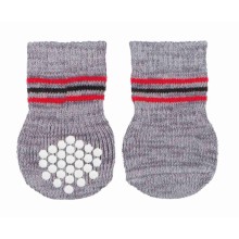 Dog socks, non-slip, M–L, 2 pcs., grey
