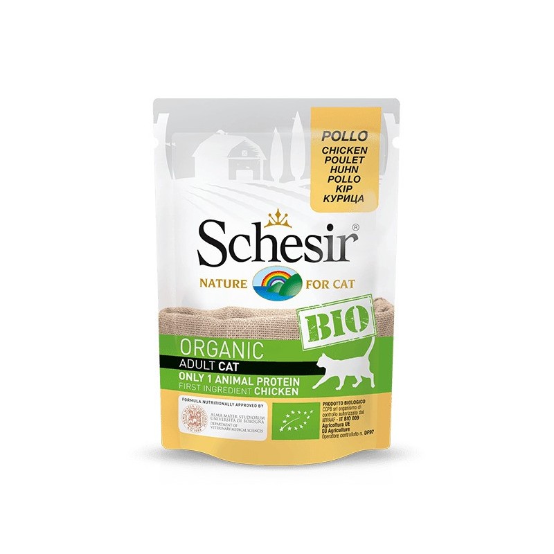 Bio chicken fillet pate 85g wet food for cats, Schesir