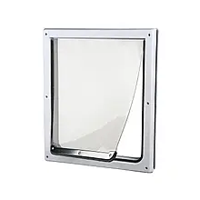 2-way dog flap, S–M: 30 × 36 cm, white