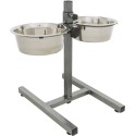 Roostevabast terasest kausside komplekt tõstetud alusega Dog bar, 2 × 1,8 l/ø 20 cm