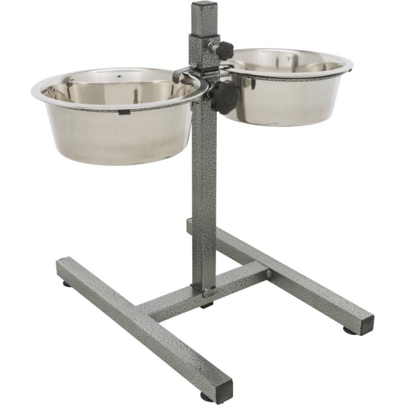 Roostevabast terasest kausside komplekt tõstetud alusega Dog bar, 2 × 1,8 l/ø 20 cm Roostevabast terasest kausside komplekt tõstetud alusega Dog bar, 2 × 1,8 l/ø 20 cm
