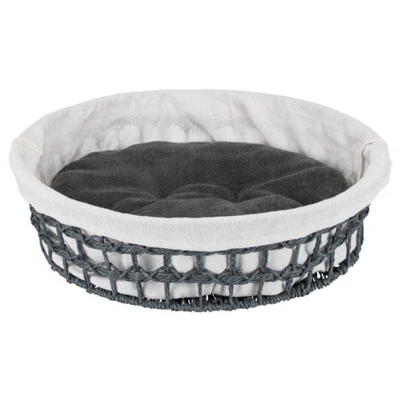Dog basket Feira 45 cm, dark grey/natural Dog basket Feira 45 cm, dark grey/natural