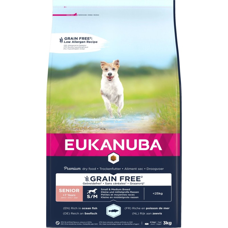 Senior grain free senior ocean fish for small and medium dogs 3kg, Eukanuba Senior grain free senior ocean fish for small and medium dogs 3kg, Eukanuba