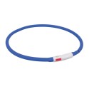 Safety collar Flash light ring USB XS-XL 70cm/10mm blue
