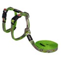 Kassi traksid+jalutusrihm Rogz Reflectocat Lime 1,8m/24-40cm