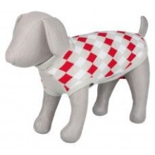 Dog clothes Pollino pullover XS 30cm white/grey/red