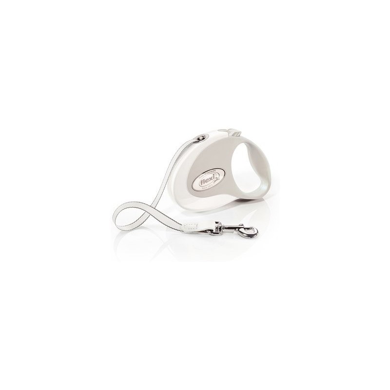 Walking leash Flexi Style S Ribbon 3m, white Walking leash Flexi Style S Ribbon 3m, white