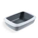 Cat litterbox Iriz+ rim 42x31x12,5cm white/grey