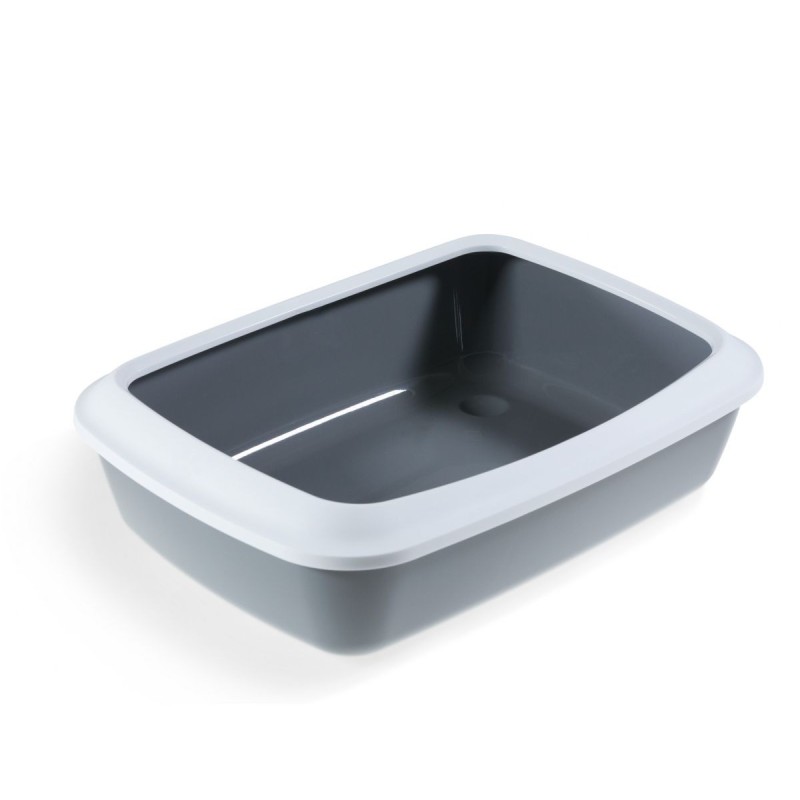 Cat litterbox Iriz+ rim 42x31x12,5cm white/grey Cat litterbox Iriz+ rim 42x31x12,5cm white/grey