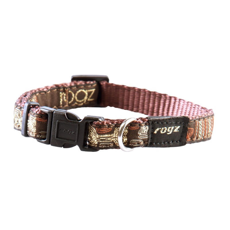 Collar Rogz Fancy Dress M 16mm Scooter, Mocha Bone pattern Collar Rogz Fancy Dress M 16mm Scooter, Mocha Bone pattern