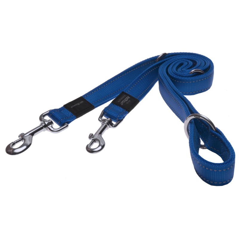 Multi-purpose dog lead Utility Large 20mm Fanbelt, blue with reflector Multi-purpose dog lead Utility Large 20mm Fanbelt, blue with reflector