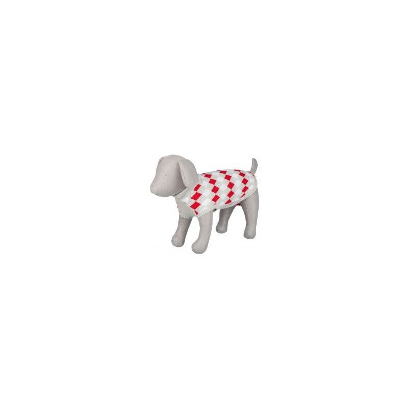 Dog clothes Pollino pullover XXS 24cm white/grey/red Dog clothes Pollino pullover XXS 24cm white/grey/red