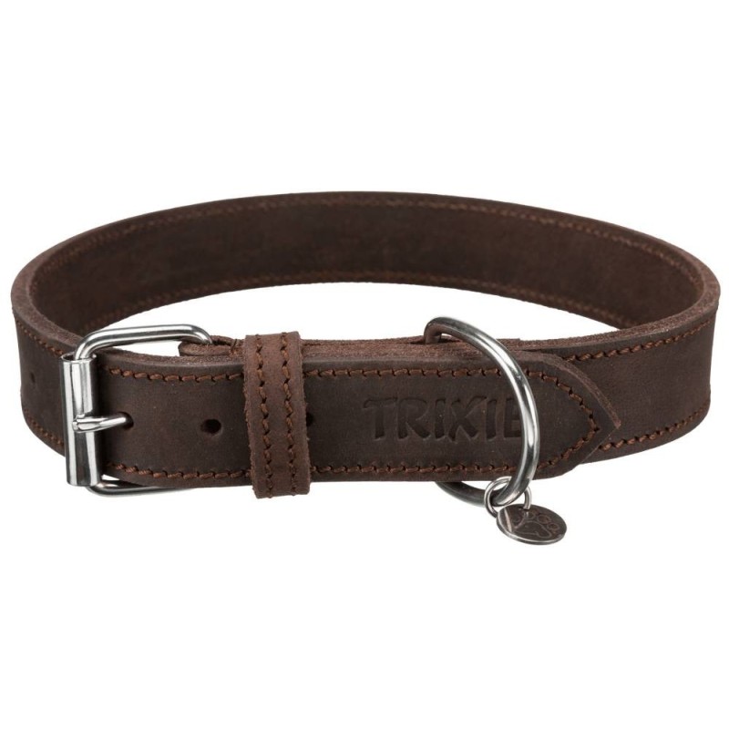 Rustic fatleather collar, l: 48–56 cm/30 mm, dark brown, Trixie Rustic fatleather collar, l: 48–56 cm/30 mm, dark brown, Trixie