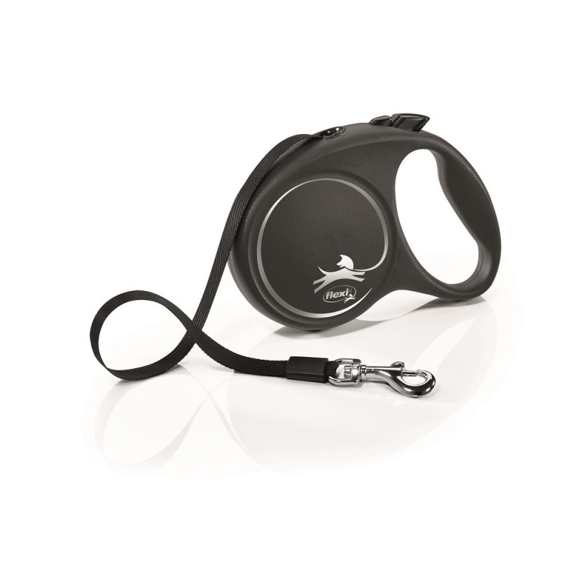 Walking leash Black Design L Ribbon 5m black, Flexi Walking leash Black Design L Ribbon 5m black, Flexi
