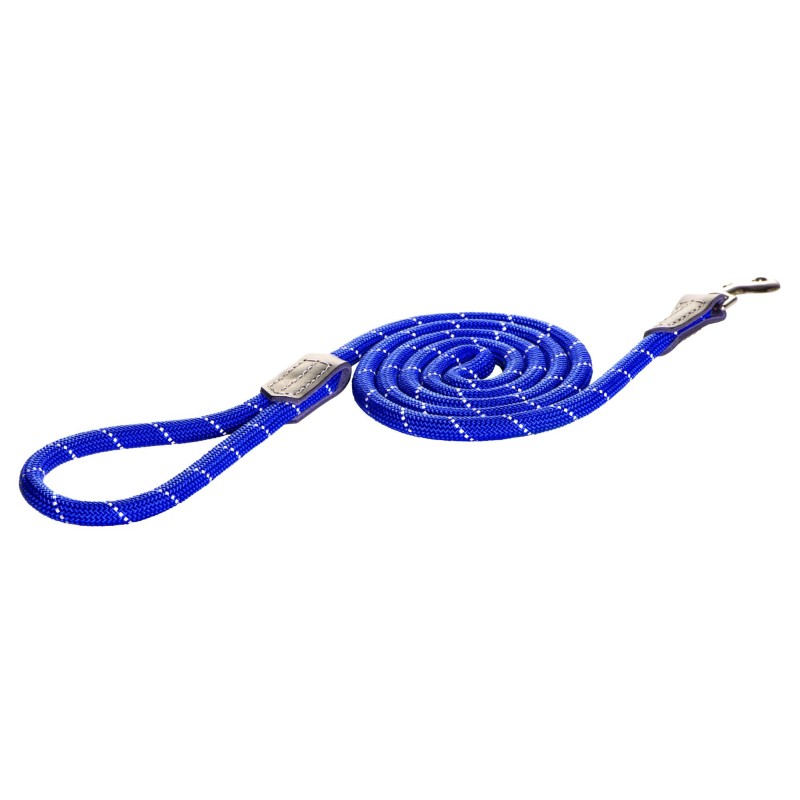 Walking leash Rogz Rope Medium 9mm 1.8m, blue reflector Walking leash Rogz Rope Medium 9mm 1.8m, blue reflector