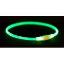 Safety collar flash light ring USB, SM: 40 cm/d 8 mm, green