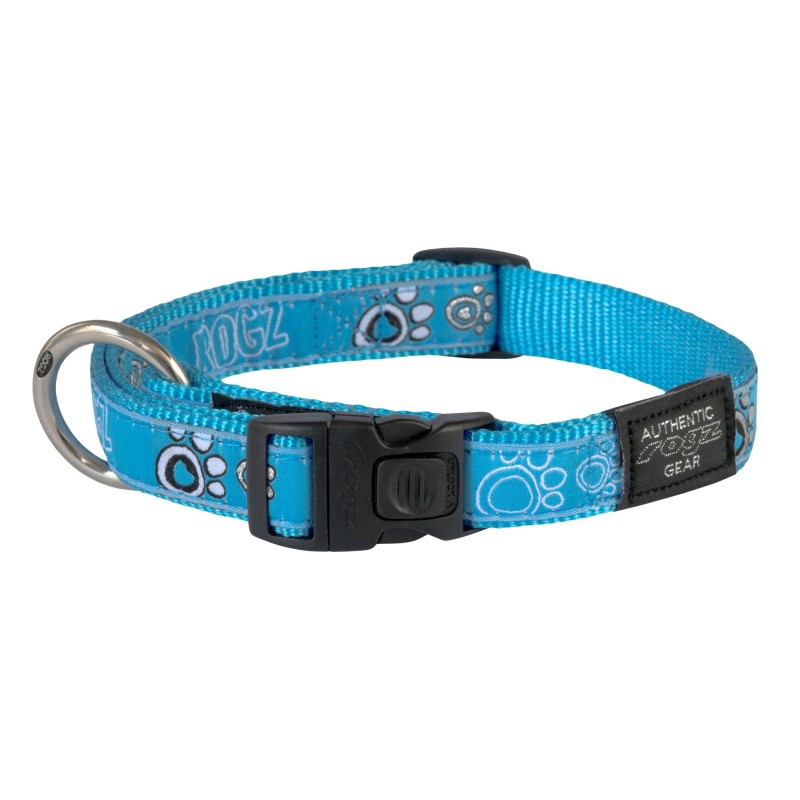 Fancy dress large 20mm beach bum dog collar, turquoise paw design, Rogz Fancy dress large 20mm beach bum dog collar, turquoise paw design, Rogz
