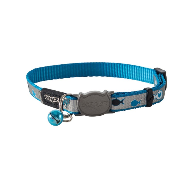 Cat collar Rogz Reflectocat blue Fish 11mm/20-31cm Cat collar Rogz Reflectocat blue Fish 11mm/20-31cm