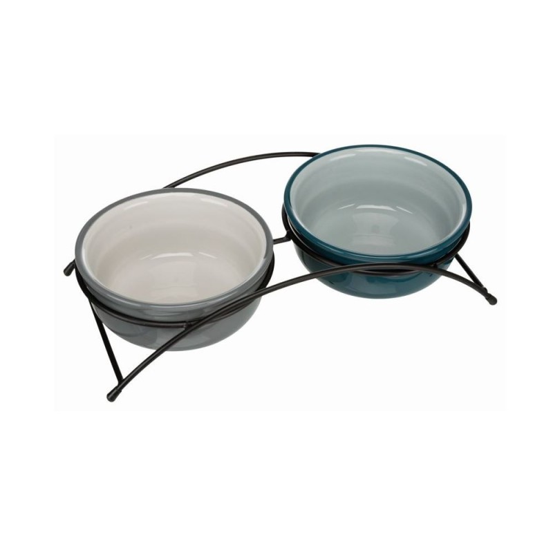 Bowls with base 2x1,6 l, h.20 cm, petrol/grey Bowls with base 2x1,6 l, h.20 cm, petrol/grey